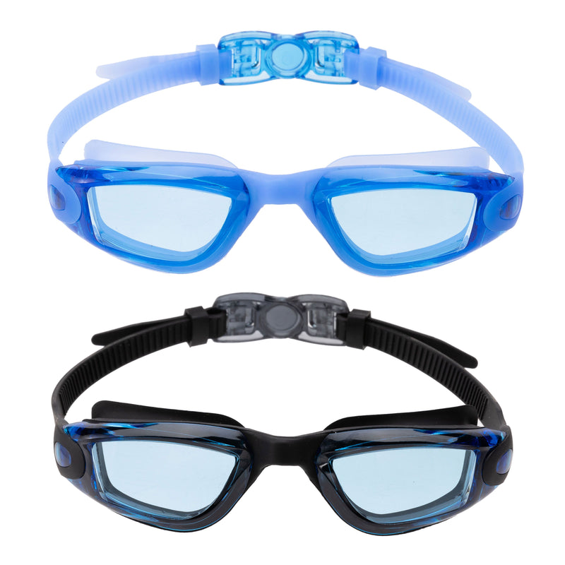 Kids Swimming Goggle (Black & Blue), 2 Pack