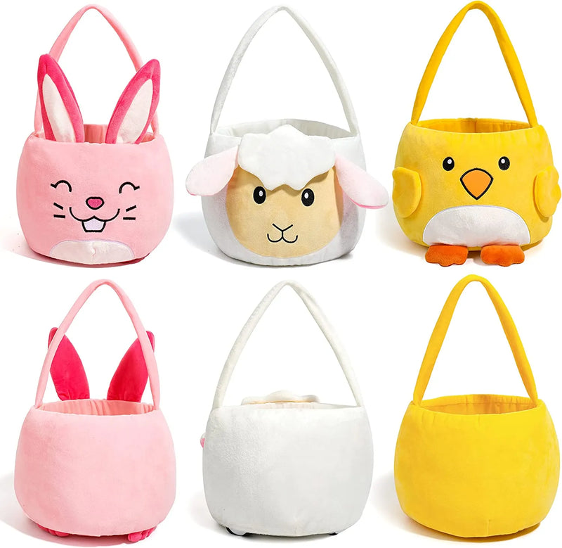 3Pcs Plush Easter Buckets