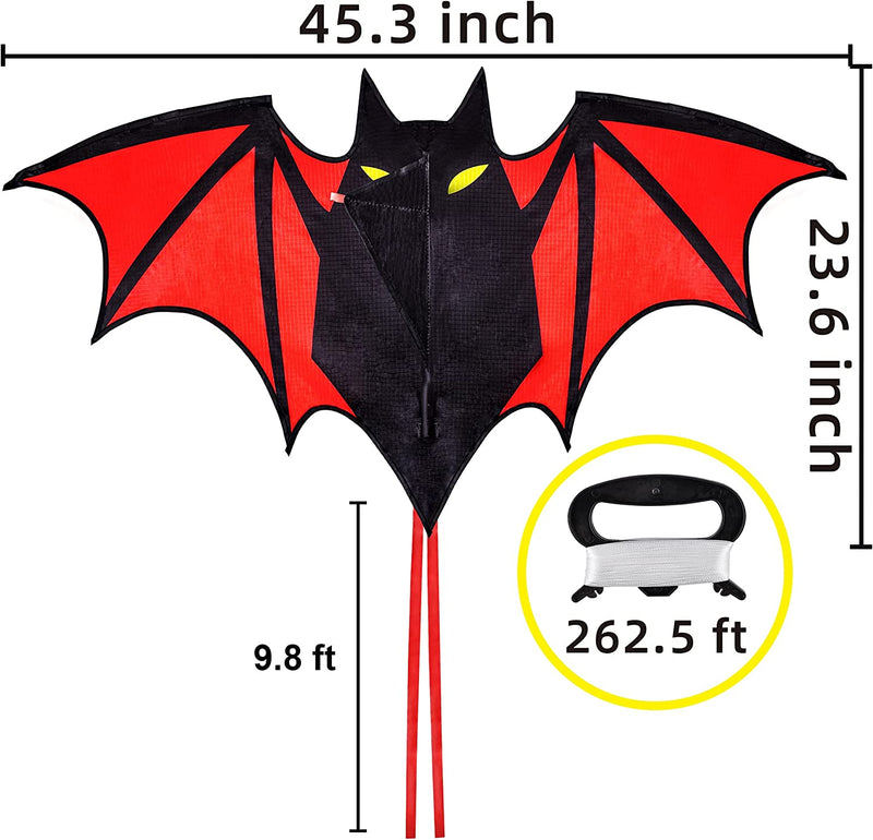 Bat Kite with Red Tail