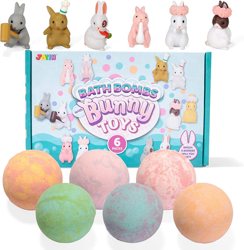Bath Bombs with Easter Bunny Toys