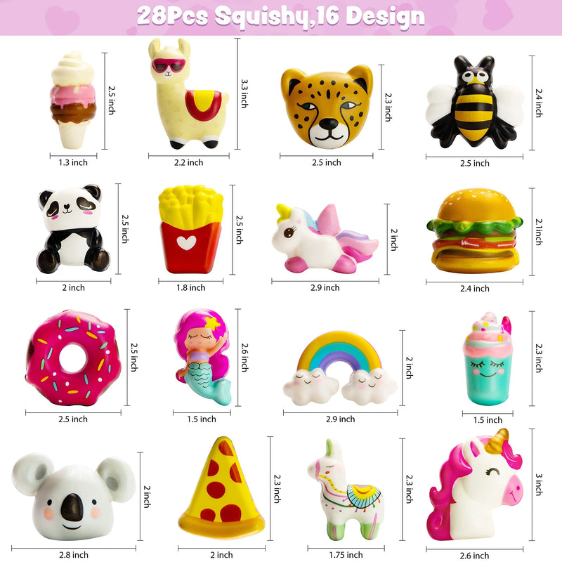 28Pcs Valentines Slow-Rising Squishy Toys in Blind Bags