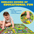 Carpet Playmat W/ 12 Cars Pull-back Vehicle Set