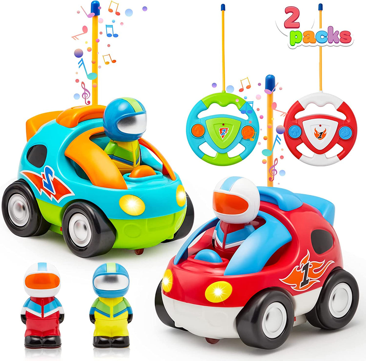 Cartoon Race Car Radio Remote Control 2 Pack