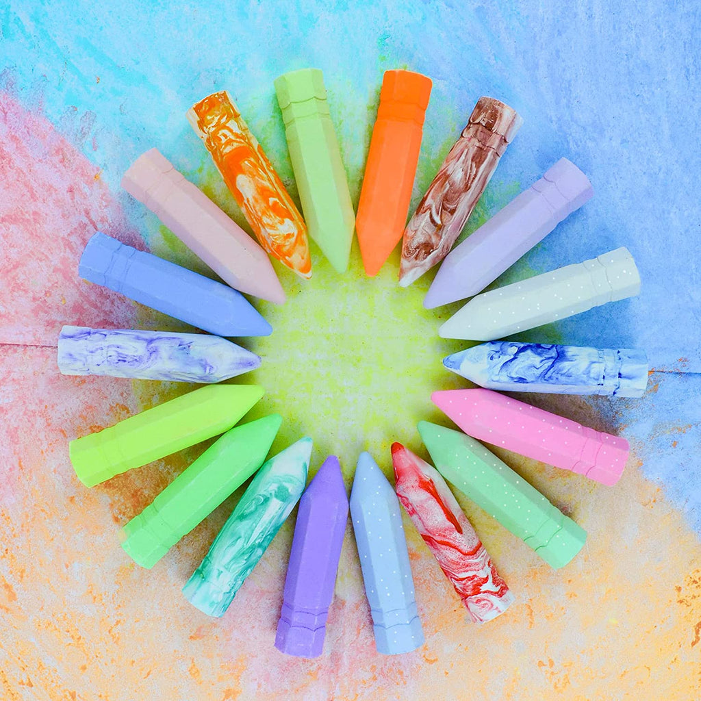 Chalks Assorted 3 Types (Neon Glitter Tie Dye), 36 PCS - JOYIN