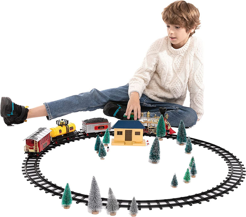 Christmas Electric Train Set with Lights & Sounds(Large)