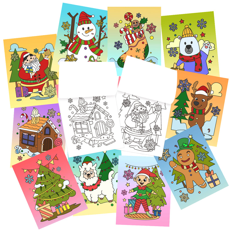 Christmas Mini Coloring Booklets, 48 Pack