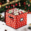 Christmas Ornament Storage Box with Ornament Pattern (Red)