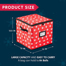 Christmas Ornament Storage Box with Ornament Pattern (Red)
