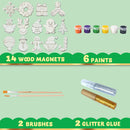 Christmas Wood Magnets Painting Kit, 14 Pcs