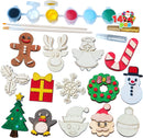 Christmas Wood Magnets Painting Kit, 14 Pcs
