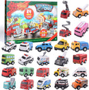 Christmas pull back city car advent calendar, 24 Pcs