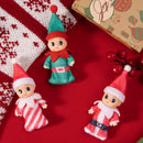 Colorful Costume Vinyl Face Plush Dolls for Christmas, 3 Pcs