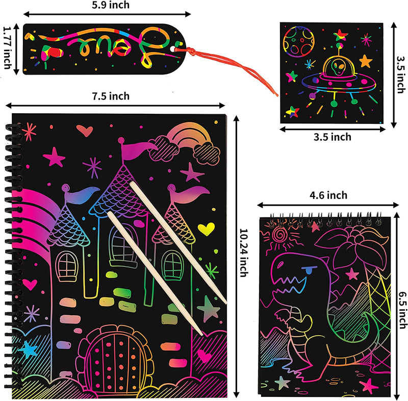 Colorful Rainbow Scratch Art Cards Kits