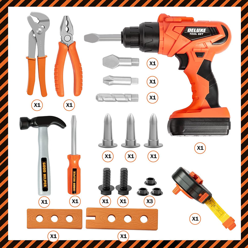 Construction Tool Toy Set, 19 Piece