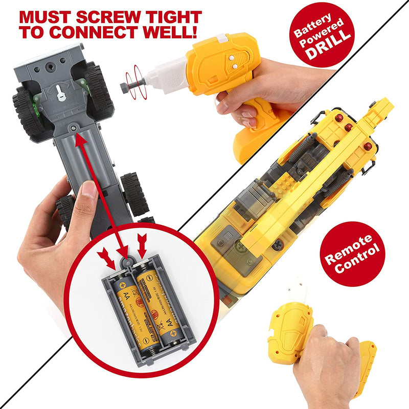 Construction Truck Remote Control 4 In 1 Take Apart Car Toys