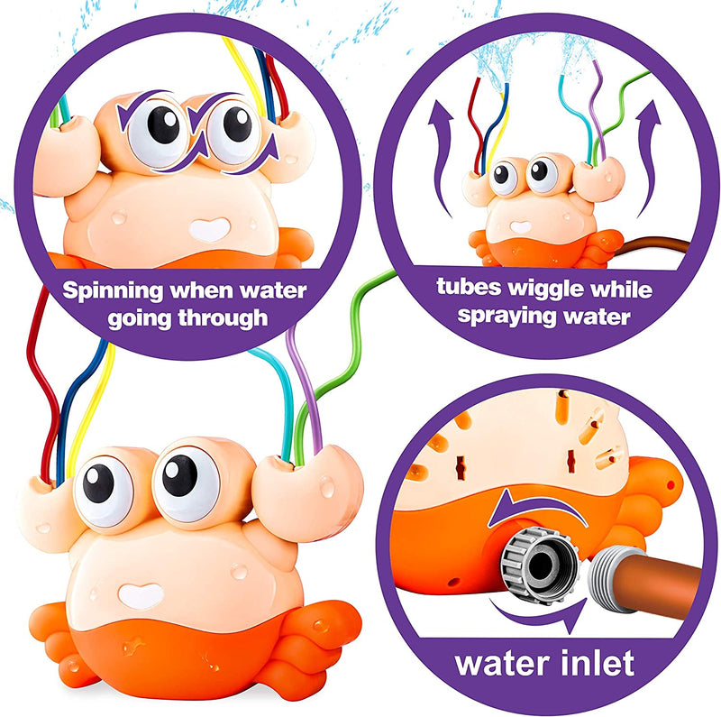 Crab Sprinkler with Wiggle Tubes & Spinning Eyes