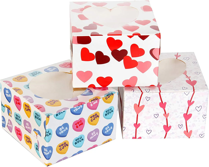 24Pcs Valentines Day Cupcake Bakery Treat Boxes