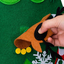 DIY Felt Wall Christmas Tree with 26 Piece Hanging Ornaments