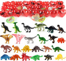 28Pcs Dinosaur Toys Figures Filled Hearts with Valentines Day Cards for Kids-Classroom Exchange Gifts