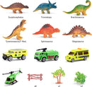 Dinosaur Transport Car Carrier Truck with 6 Pcs Dinosaur and 4 Pcs Cars