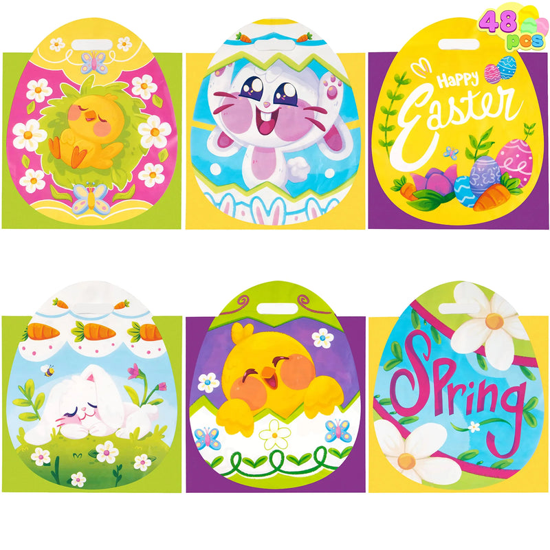 48Pcs Easter Egg Shaped PE Bags