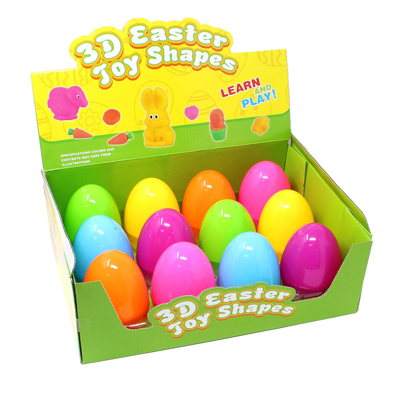 12Pcs Clay Dough Doh and 3D Dinosaur Prefilled Easter Eggs