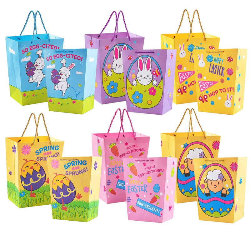 12Pcs Easter Gift Bags with String