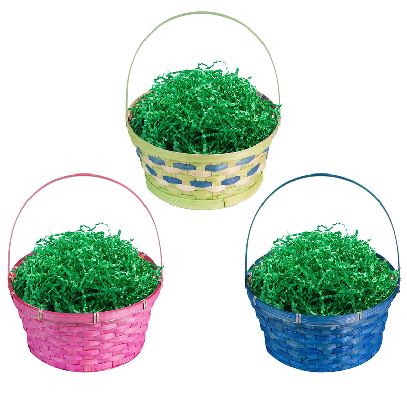 Easter Grass Basket Filler Grass 3 Color - (Green,Yellow,Pink) - 5