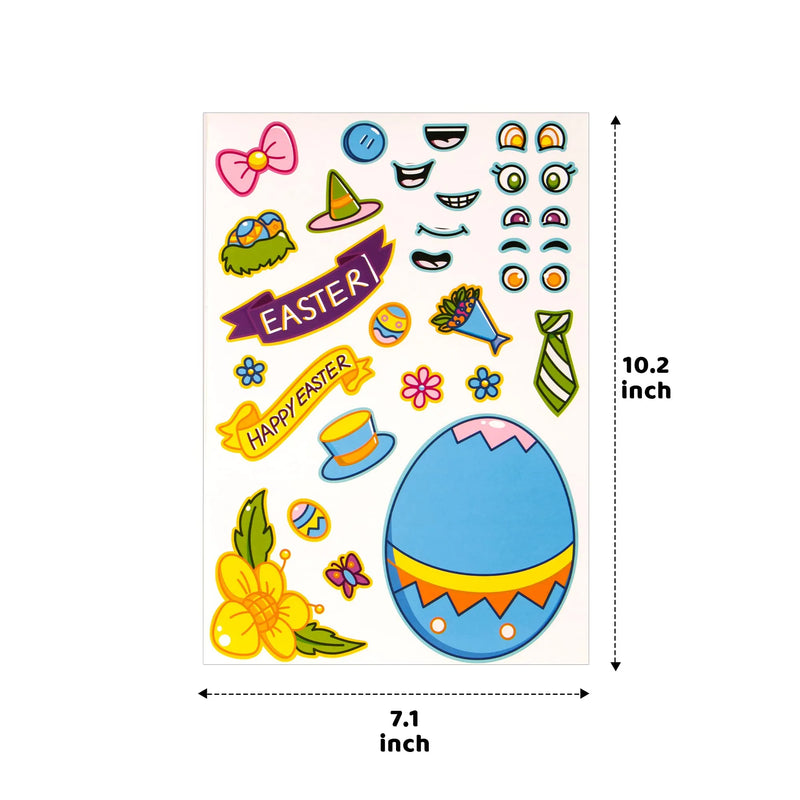 48Pcs Easter Make A Face Stickers