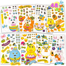 48Pcs Easter Make A Face Stickers