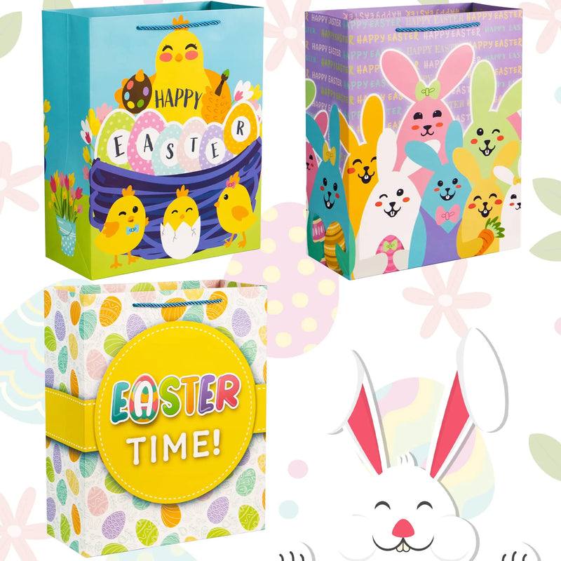 6Pcs Easter Tote Paper Bags with String