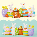 Easter Bunny Eggs Resin Centerpiece Decor with The Word