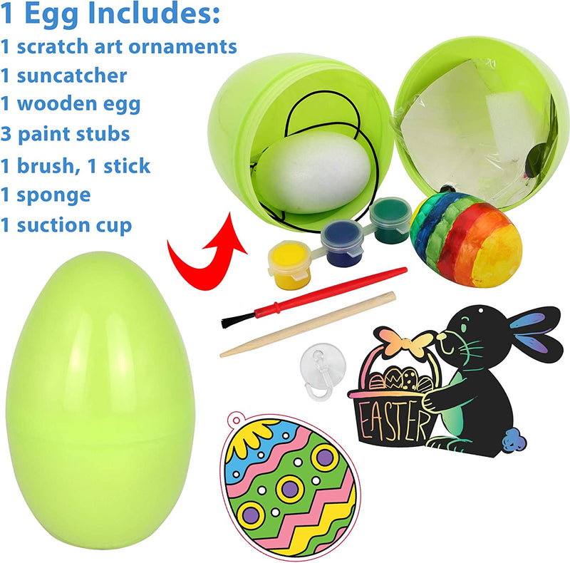 12Pcs Prefilled Easter Eggs with DIY Art and Craft Painting Kit