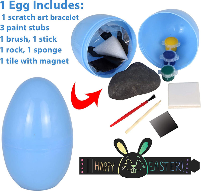 12Pcs Prefilled Easter Eggs with DIY Art and Craft Rock Painting Kit