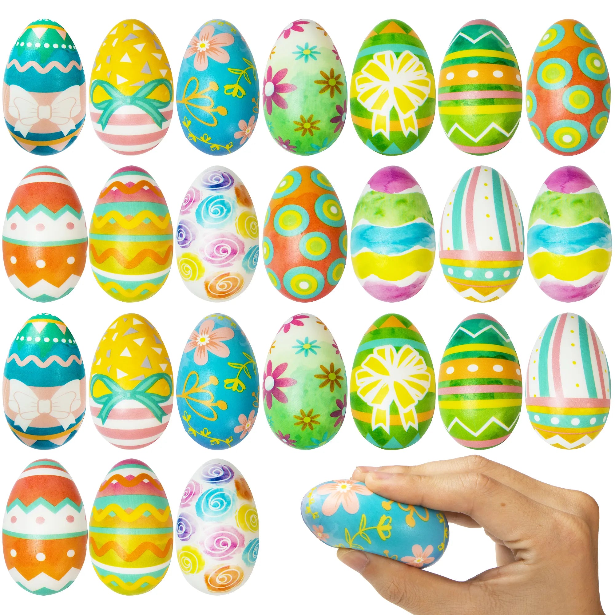 Easter Designed Squishy Eggs, 24 Pcs - JOYIN