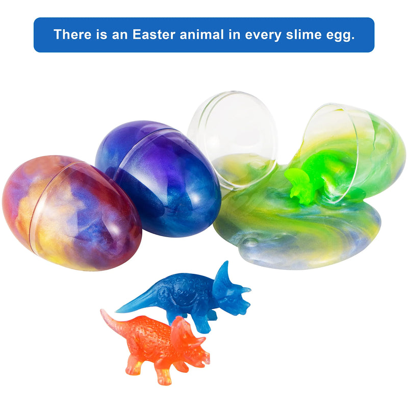 12Pcs Cosmic Realm Slime and Dinosaur Prefilled Easter Eggs