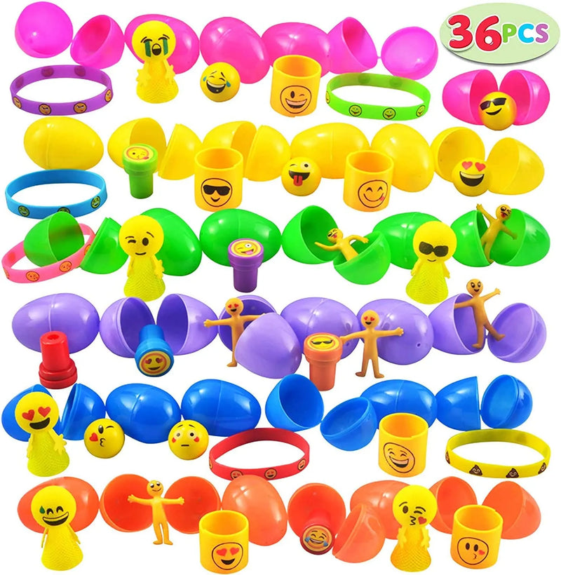 36Pcs Emoji Toys Prefilled Easter Eggs