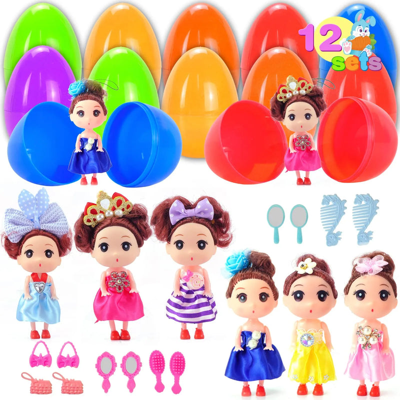 12Pcs Cute Doll Prefilled Easter Eggs