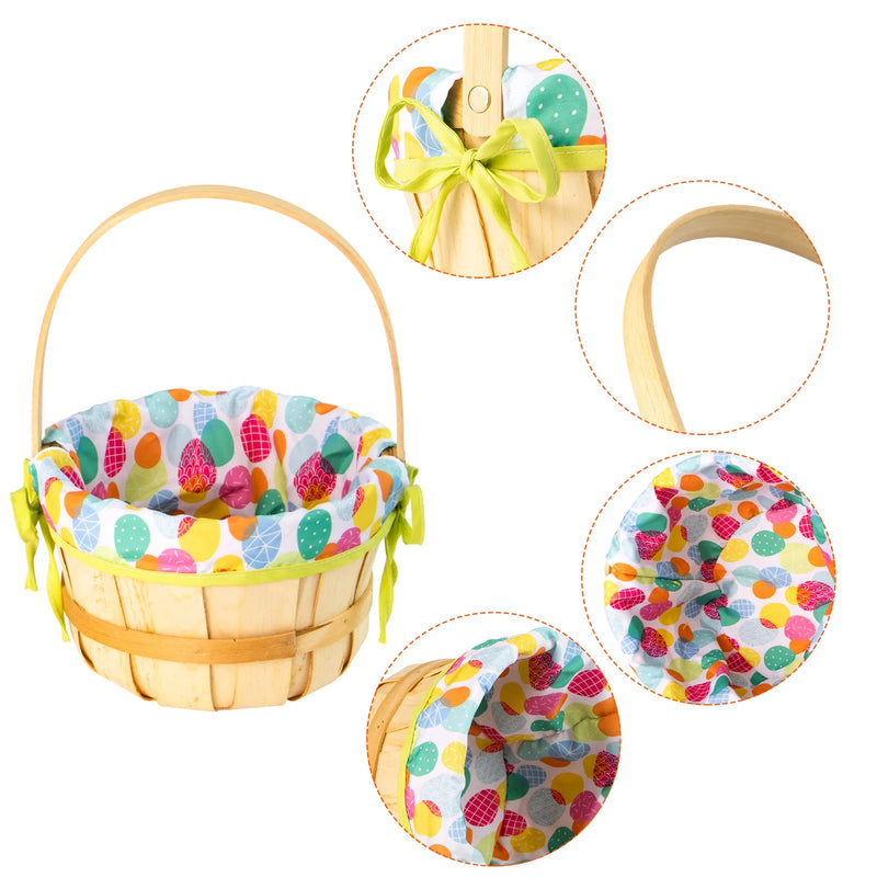 2Pcs Easter Woven Woodchip Baskets with Lining