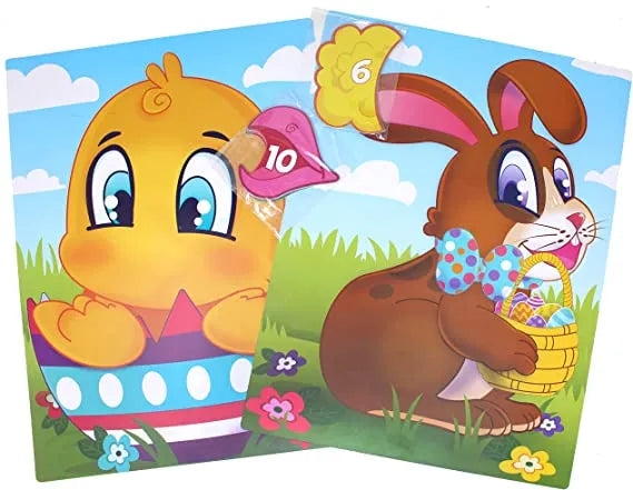 3Pcs Pin the Tail Easter Bunny Games