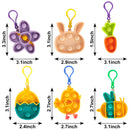 12Pcs Easter Squeeze Push Bubble Silicone Keychain