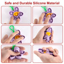 12Pcs Easter Squeeze Push Bubble Silicone Keychain