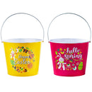 2Pcs Large Easter Metal Bucket with Handles 6.5in