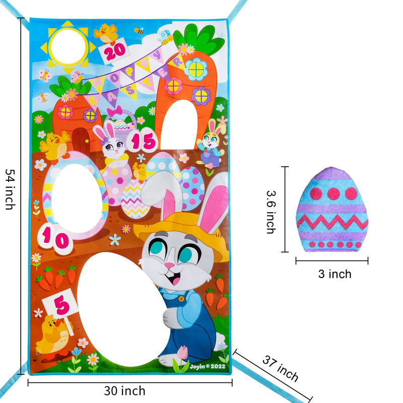 2Pcs Easter Bean Bag Toss Game Boards with 8 Egg Bean Bag