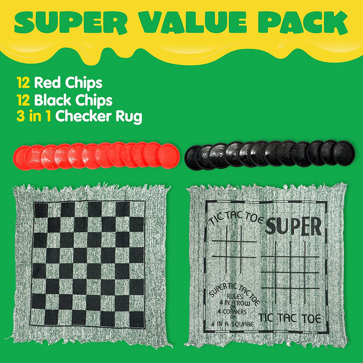 FIELDAY - Giant Checkers and Tic Tac Toe Game