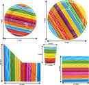 Fiesta Party Supplies in Wave Line Pattern, 82 Pieces