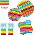 Fiesta Party Supplies in Wave Line Pattern, 82 Pieces