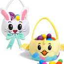 2Pcs 3D Bunny and Chick Plush Easter Basket