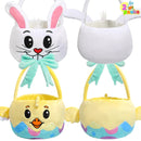 2Pcs 3D Bunny and Chick Plush Easter Basket
