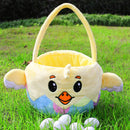 2Pcs 3D Bunny and Chick Plush Easter Basket